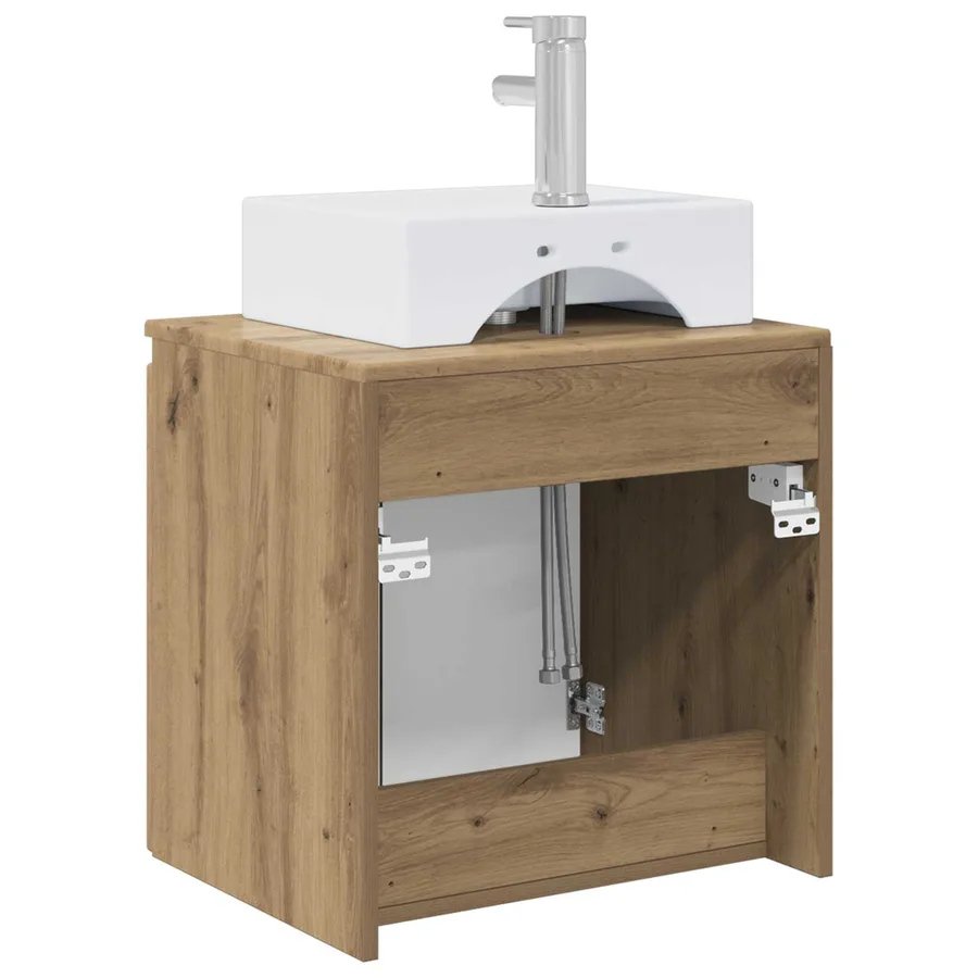 Vanité de lavabo mural Chêne artisanal 49,5 x 41 x 62,5 cm - 5