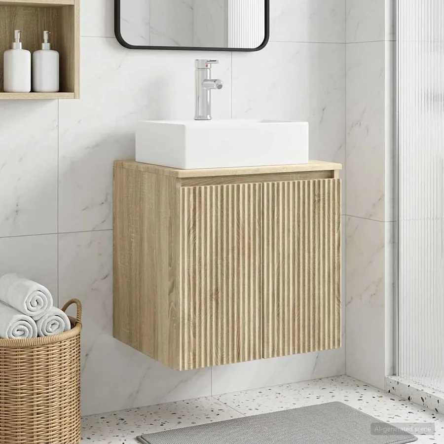 Vanité de lavabo mural Chêne Sonoma 49,5 x 41 x 62,5 cm
