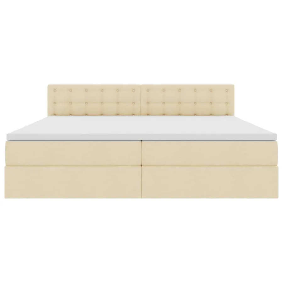 Lit avec rangement et matelas Crème 200 x 200 cm - 7