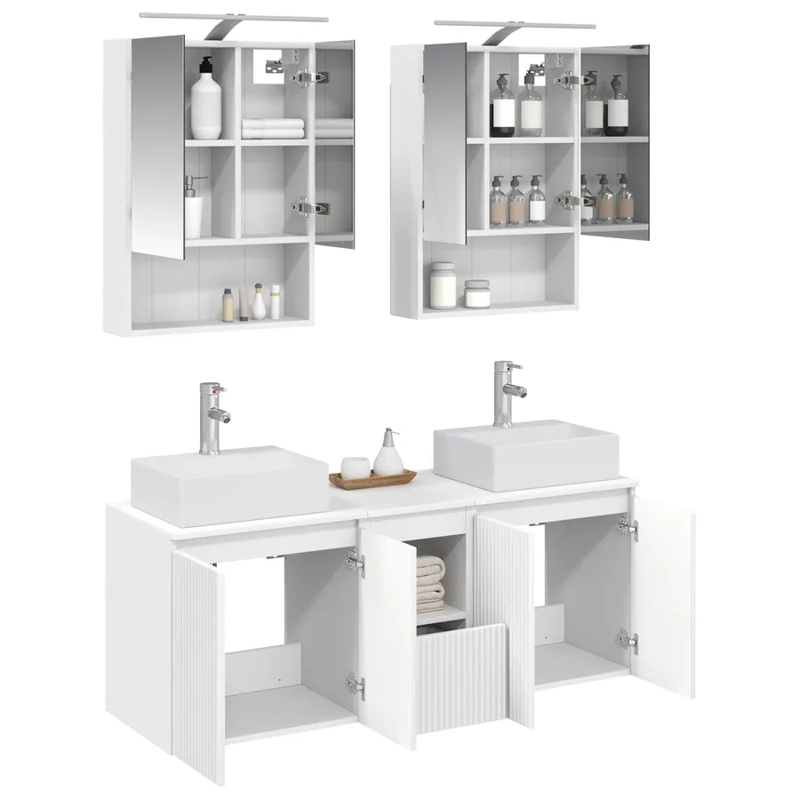 Ensemble d'armoire de salle de bain 5 pcs Blanc - 3