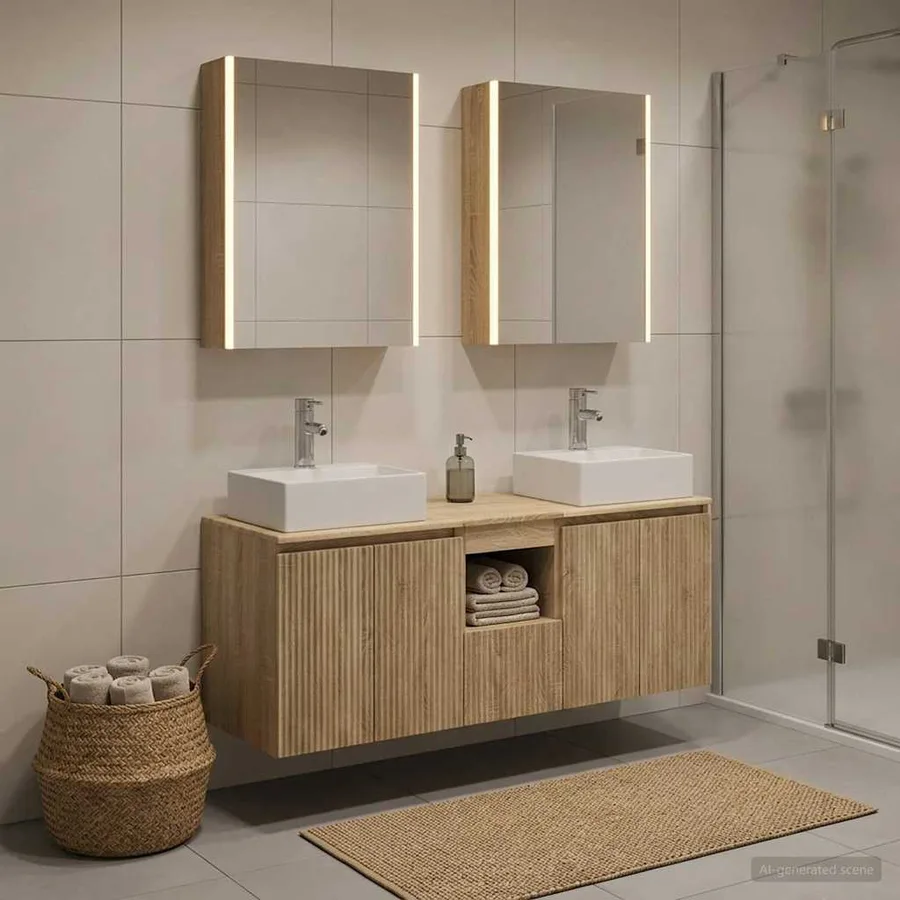 Ensemble d'armoire de salle de bain 5 pcs Chêne Sonoma - 4