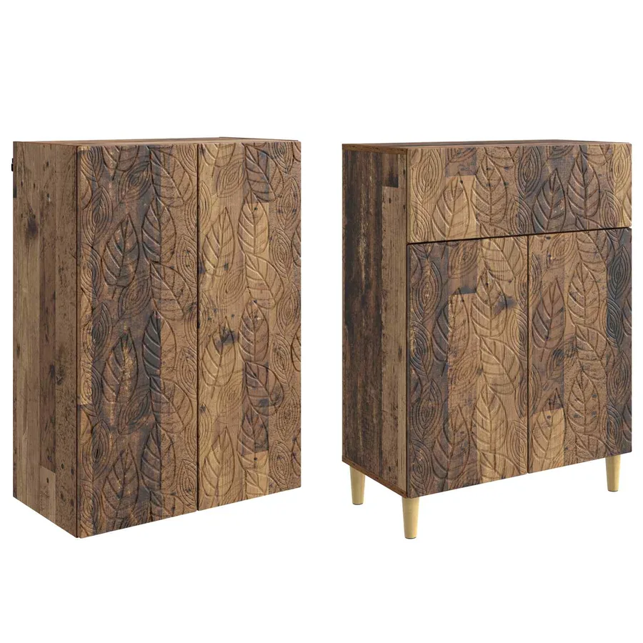 Ensemble de Meubles 2 pcs Bois ancien Bois d'ingénierie - 4