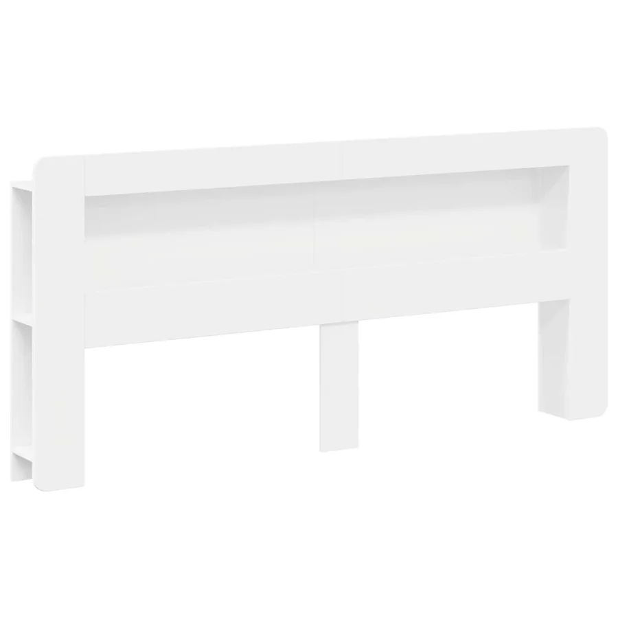 Cabinet de Tête de Lit avec stockage Blanc Bois d’ingénierie - 2