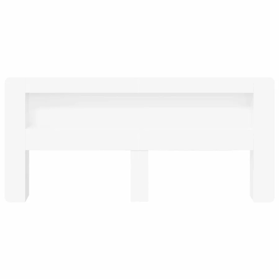 Cabinet de Tête de Lit avec stockage Blanc Bois d’ingénierie - 5