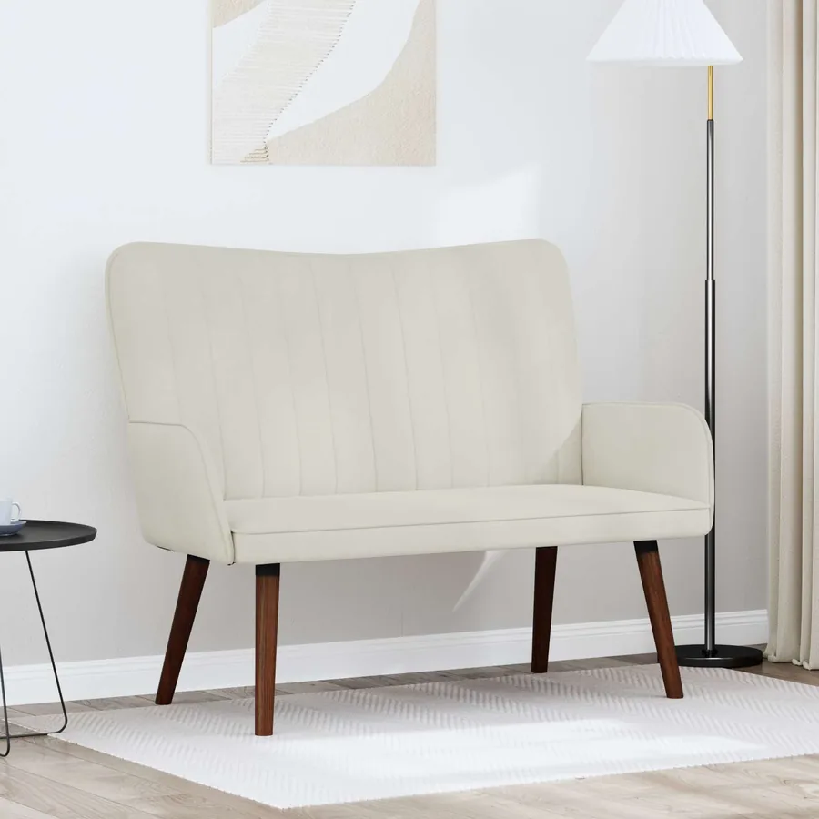 Sofa 2 places Crème 115 x 61 x 87 cm Velours