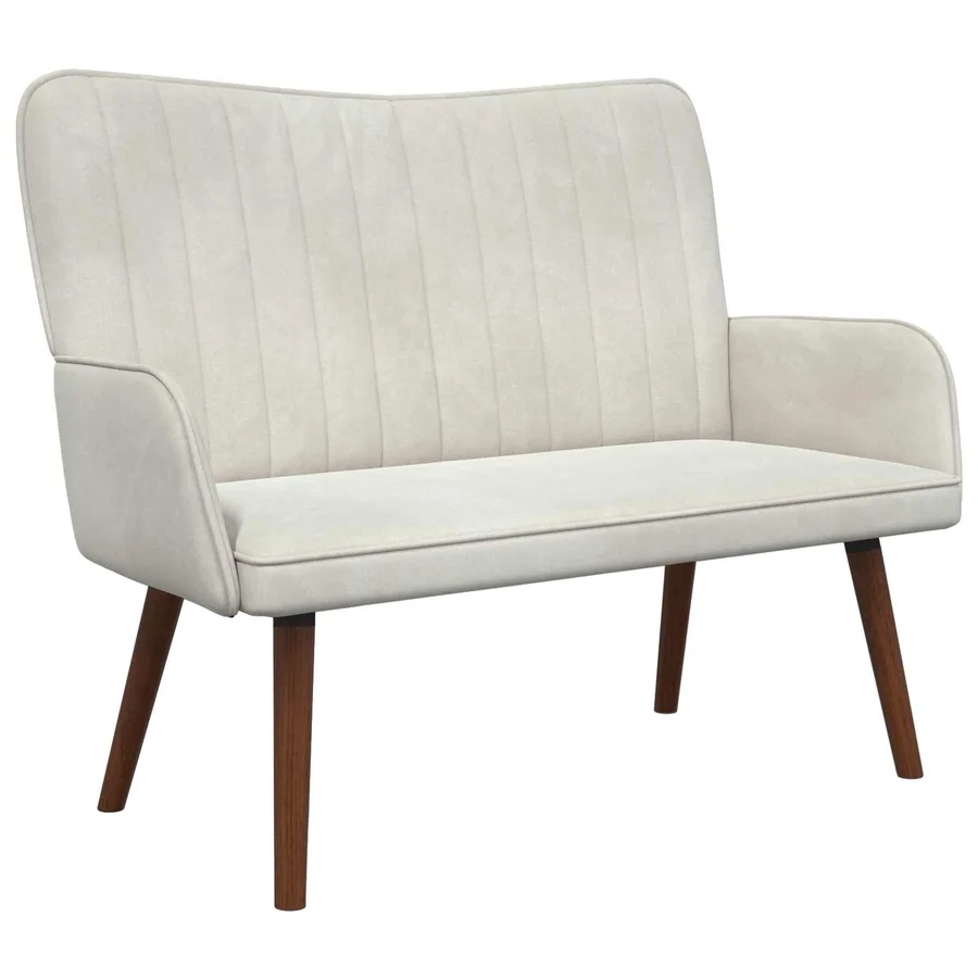 Sofa 2 places Crème 115 x 61 x 87 cm Velours - 2