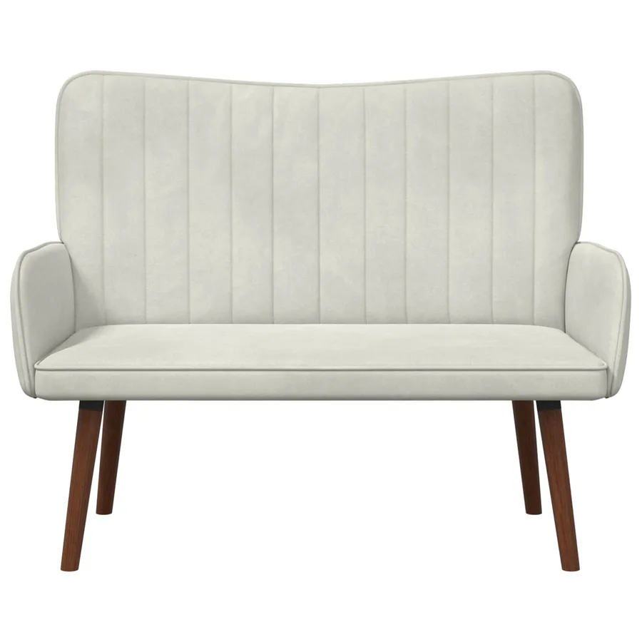 Sofa 2 places Crème 115 x 61 x 87 cm Velours - 4
