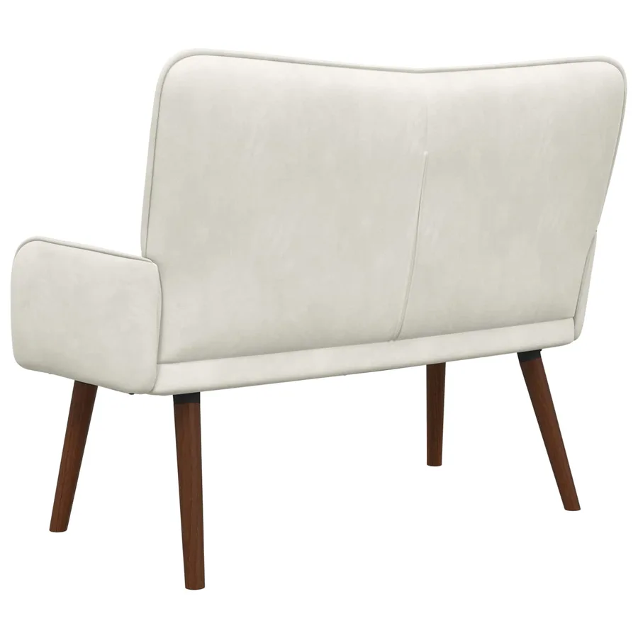 Sofa 2 places Crème 115 x 61 x 87 cm Velours - 6