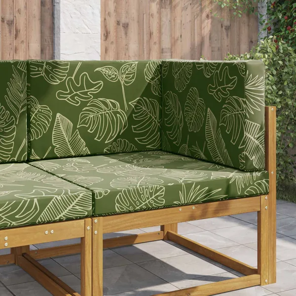 Coussin de canapé d'extérieur 3 pcs Modèle feuille Polyester