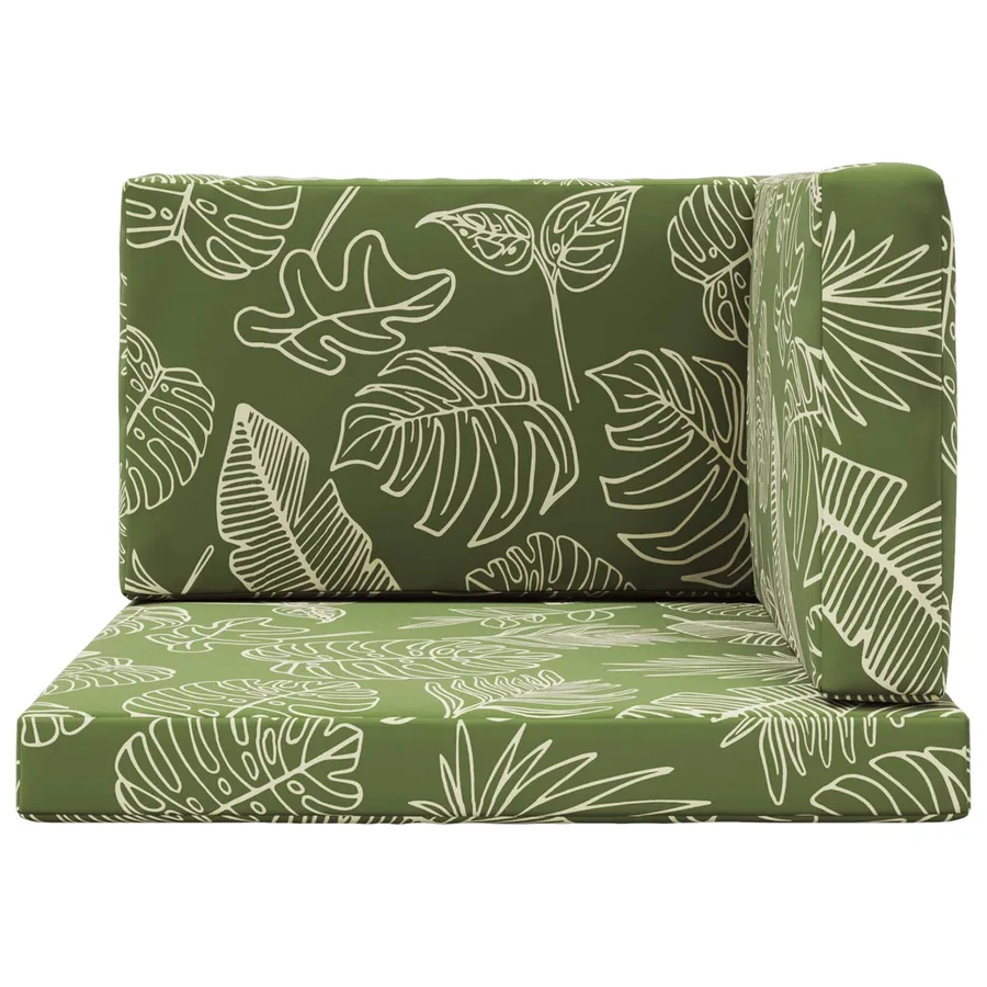Coussin de canapé d'extérieur 3 pcs Modèle feuille Polyester - 6