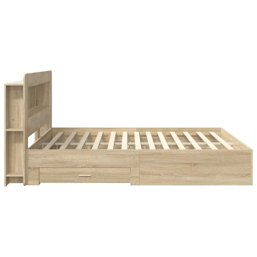 Cadre de lit avec rangement Chêne Sonoma 200 x 200 cm - 4
