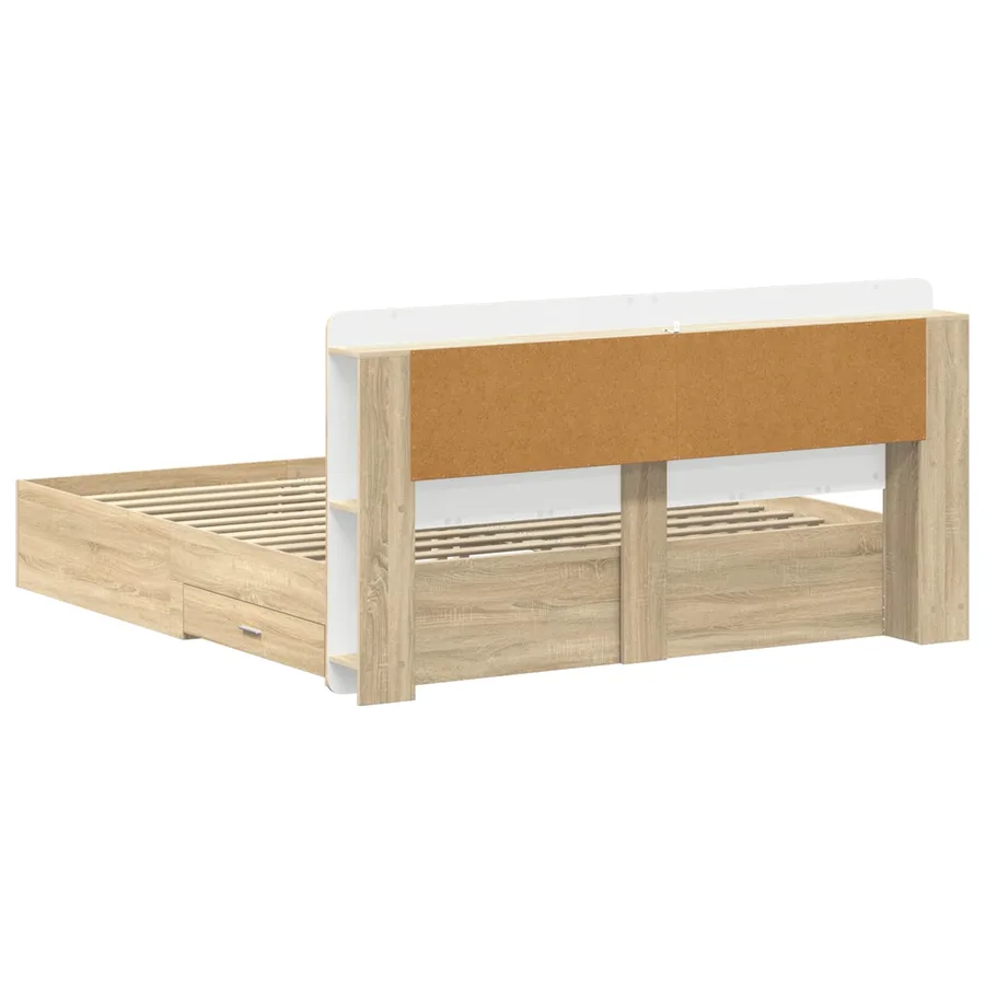 Cadre de lit avec rangement Chêne Sonoma 200 x 200 cm - 5