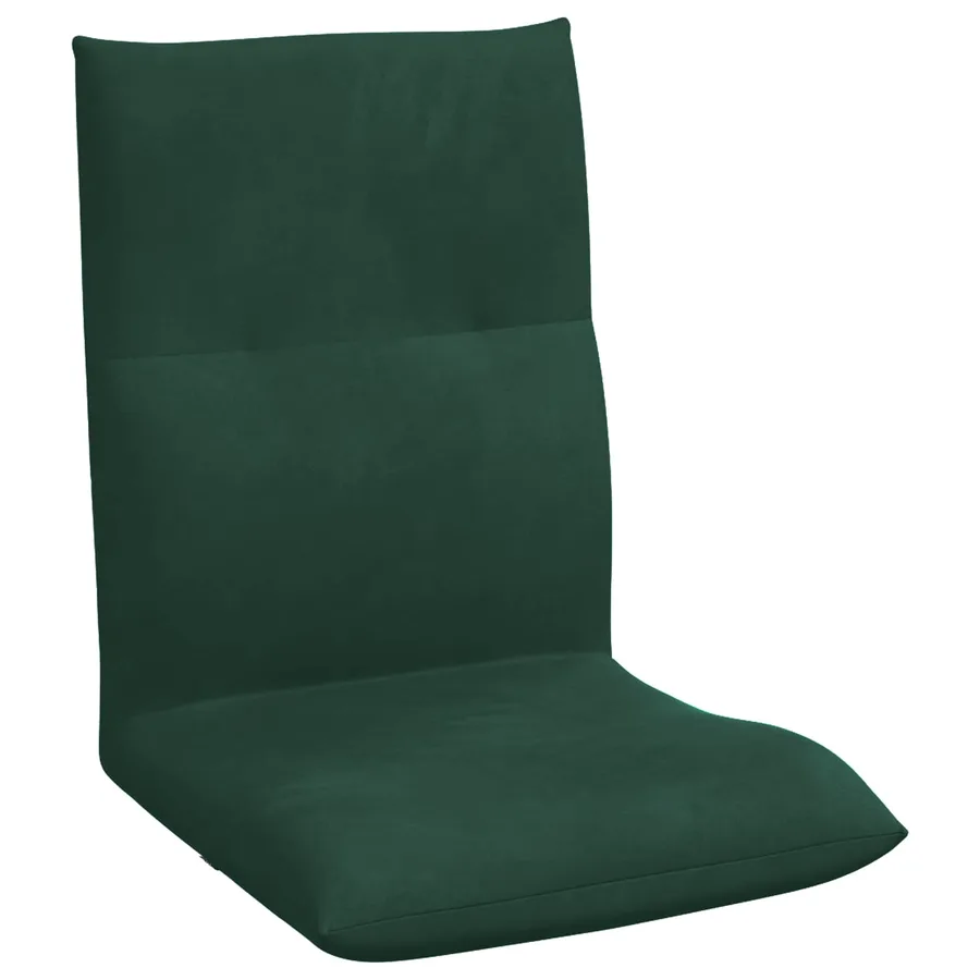 Fauteuil de sol ajustable Vert foncé Velours - 2