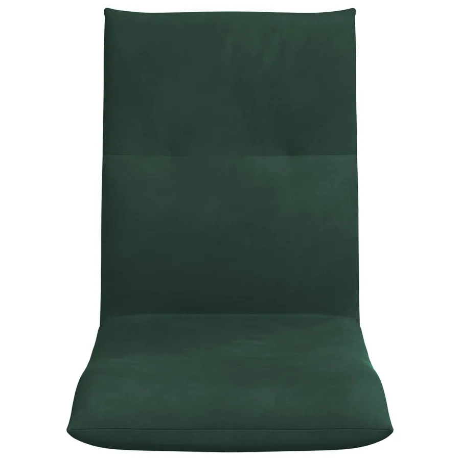 Fauteuil de sol ajustable Vert foncé Velours - 4