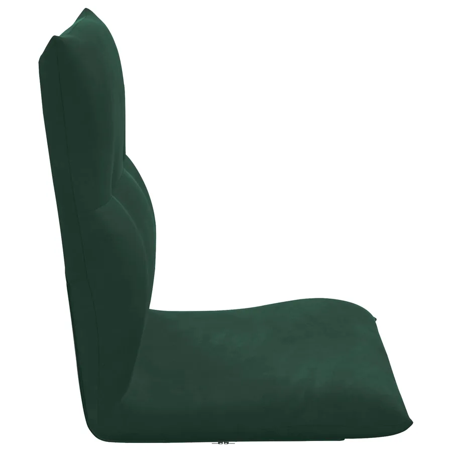 Fauteuil de sol ajustable Vert foncé Velours - 5