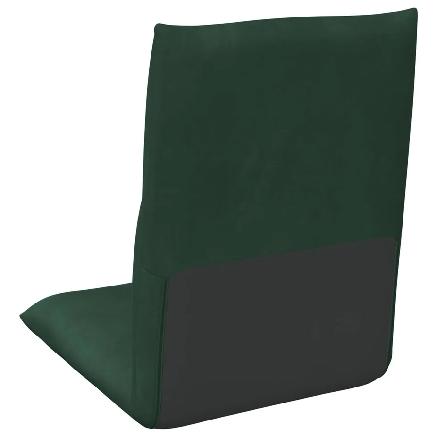 Fauteuil de sol ajustable Vert foncé Velours - 6