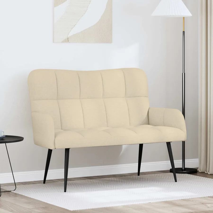 Sofa 2 places Crème 115 x 61 x 87 cm Tissu