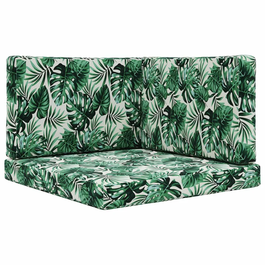 Coussin de canapé d'extérieur 3 pcs Motif feuille Polyester - 2