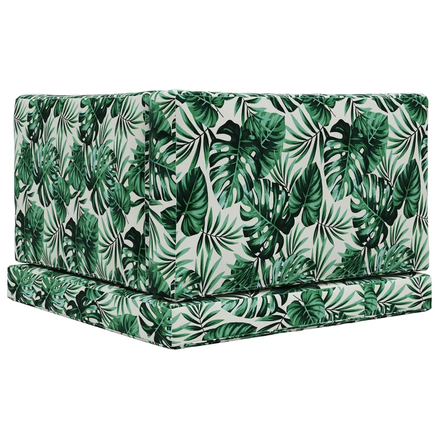 Coussin de canapé d'extérieur 3 pcs Motif feuille Polyester - 7