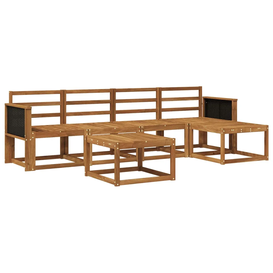 Ensemble de canapés d'extérieur 6 pcs Naturel - 2