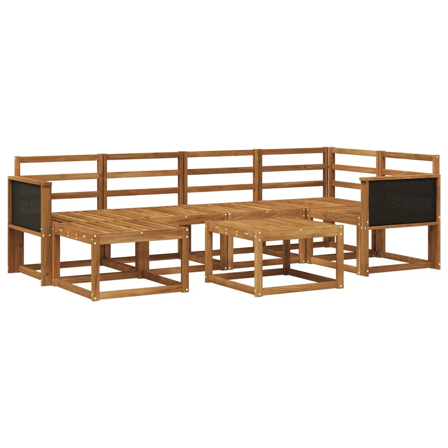 Ensemble de canapés d'extérieur 7 pcs Naturel - 2
