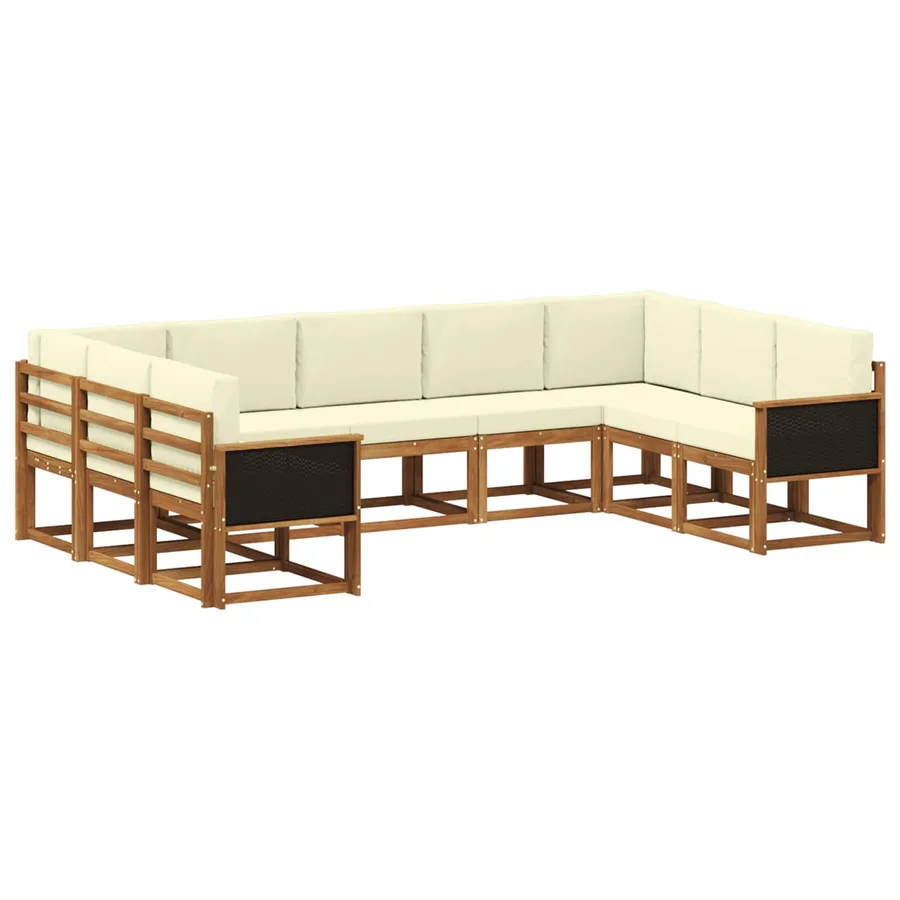 Ensemble de canapés d'extérieur 9 pcs Naturel et Crème - 2