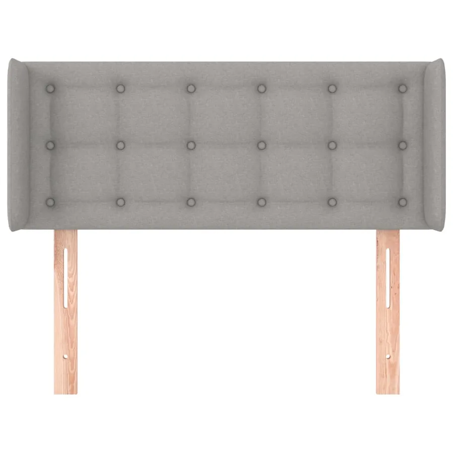Tête de lit avec oreilles Gris clair 103x16x78/88 cm Tissu - 3