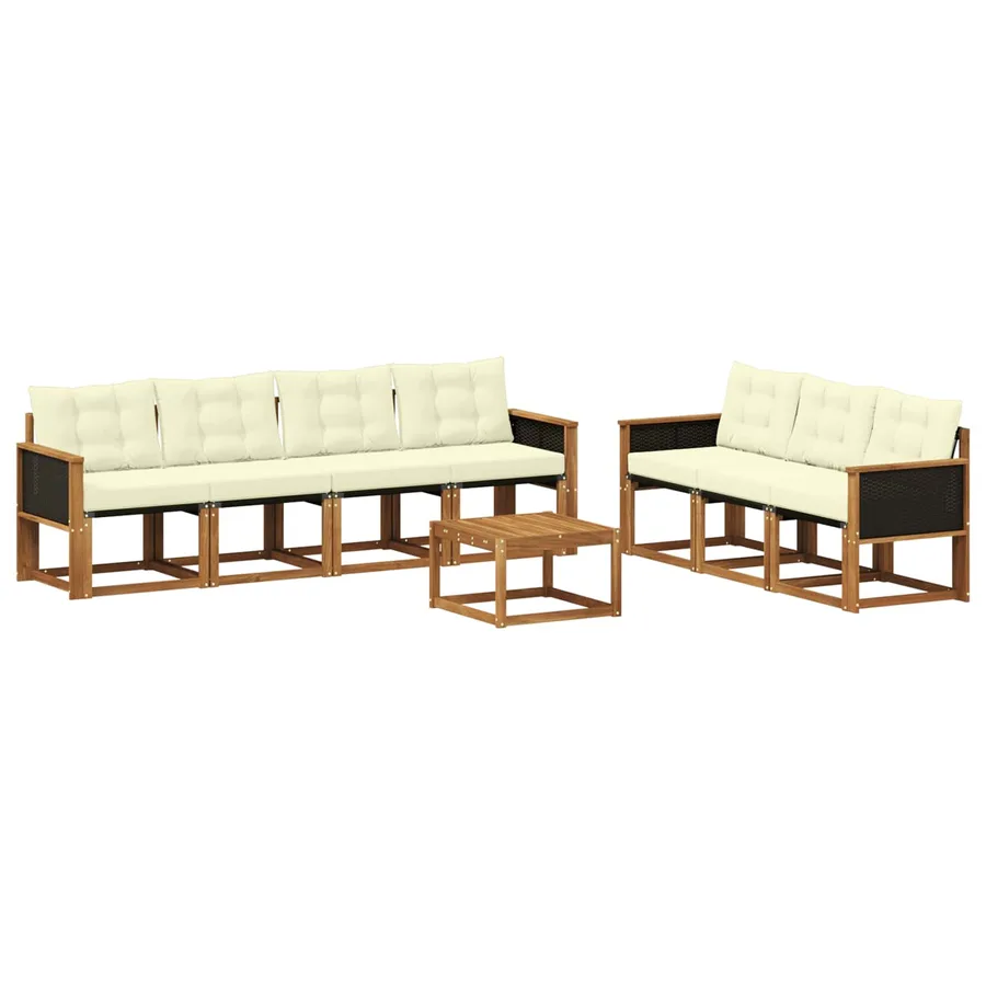 Ensemble de canapés d'extérieur 8 pcs Naturel et Crème - 2