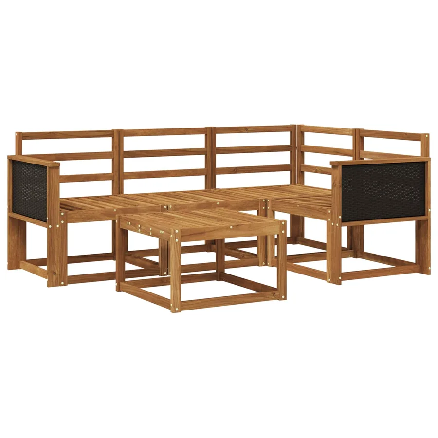 Ensemble de canapés d'extérieur 5 pcs Naturel - 2
