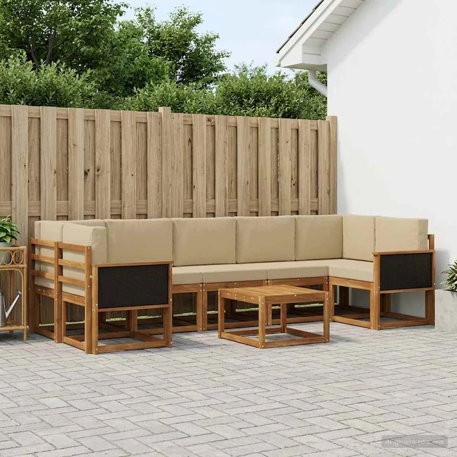 Ensemble de canapés d'extérieur avec coussin 6 pcs
