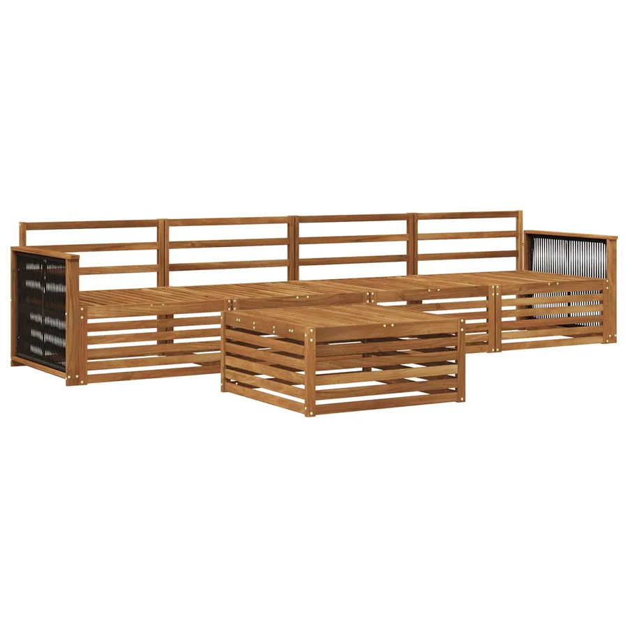 Ensemble de canapés d'extérieur 5 pcs Naturel - 2