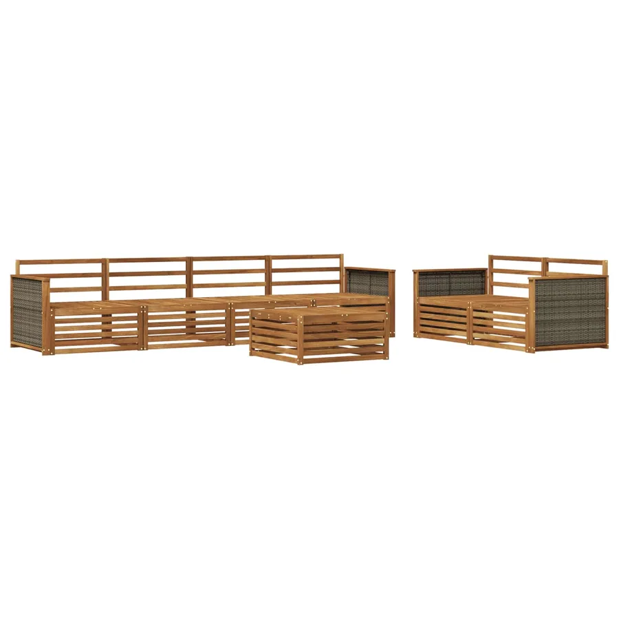 Ensemble de canapés d'extérieur 7 pcs Naturel - 2