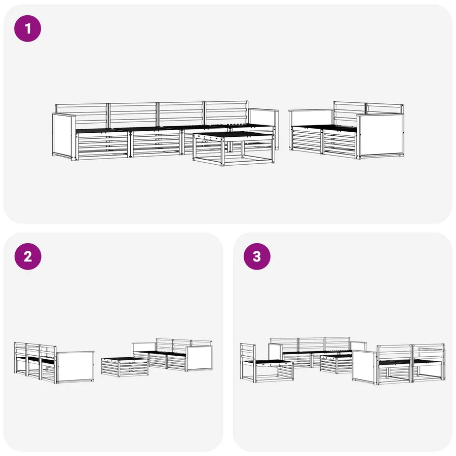 Ensemble de canapés d'extérieur 7 pcs Naturel - 7