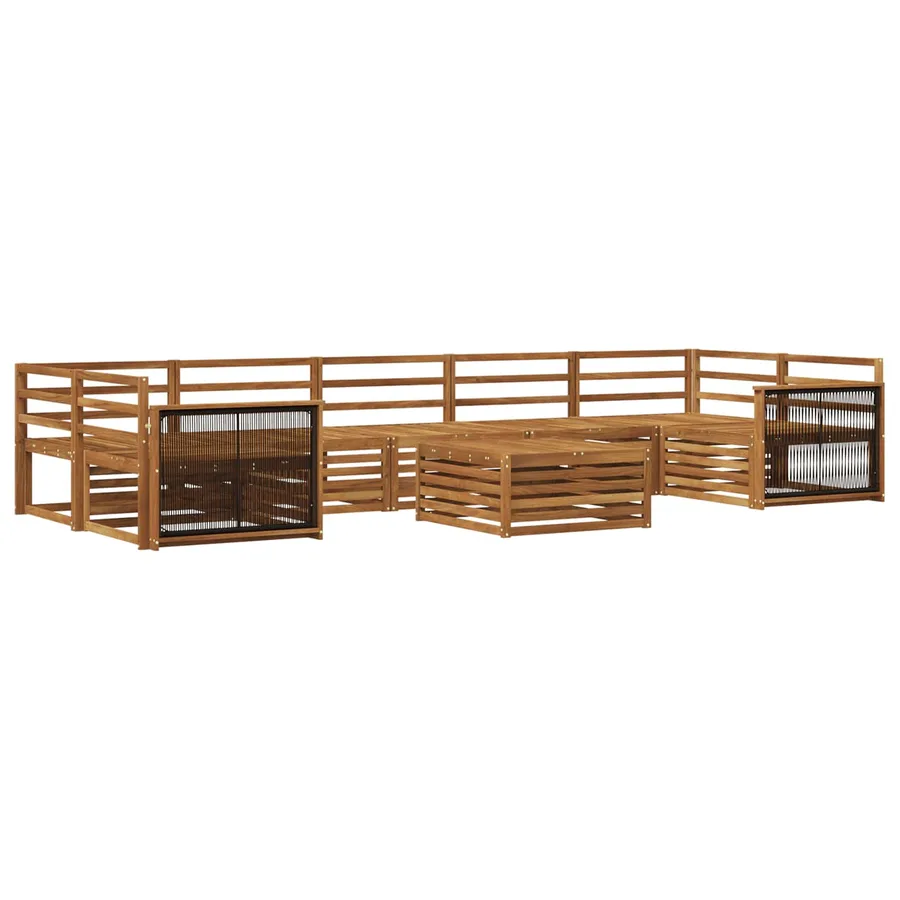 Ensemble de canapés d'extérieur 8 pcs Naturel - 2