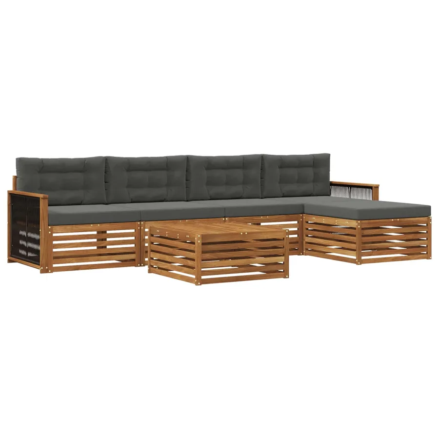 Ensemble de canapés d'extérieur 6 pcs Naturel et Anthracite - 2