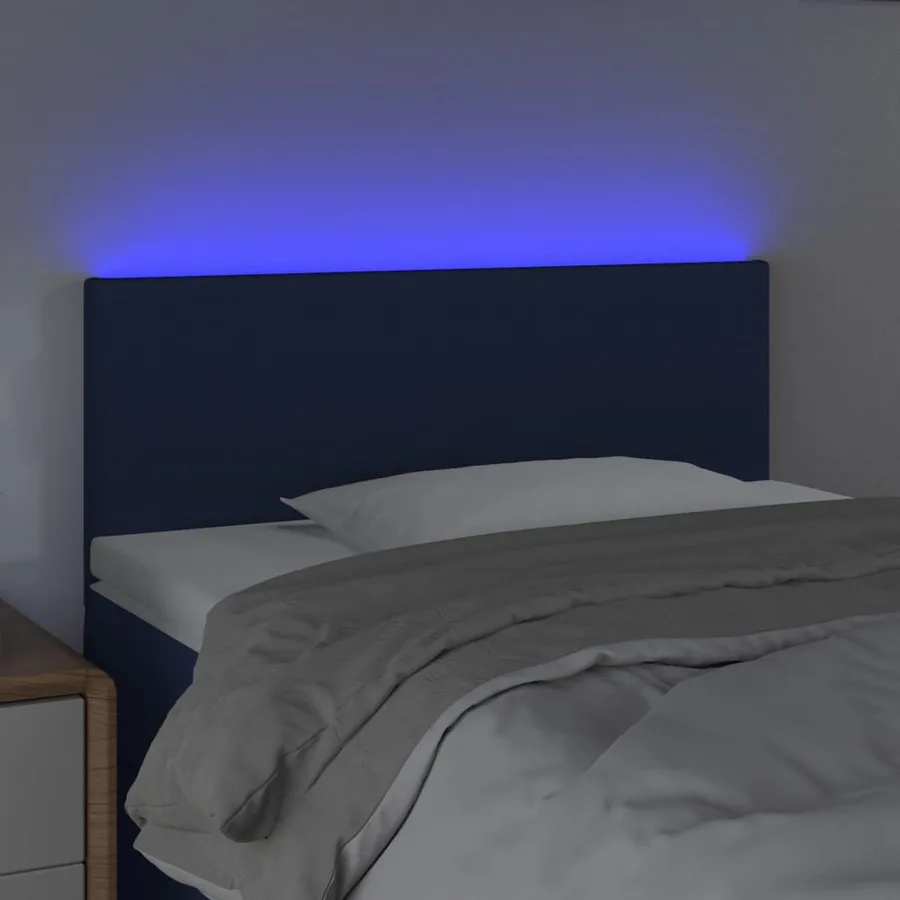 Tête de lit à LED Bleu 100x5x78/88 cm Tissu - 3