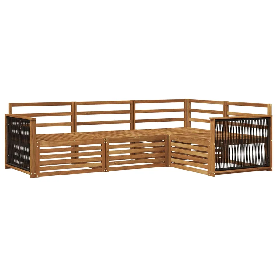 Ensemble de canapés d'extérieur 4 pcs Naturel - 2