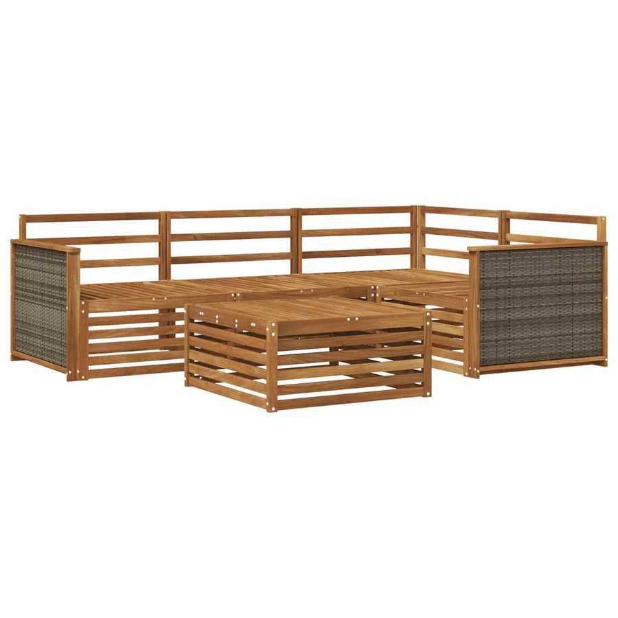 Ensemble de canapés d'extérieur 5 pcs Naturel - 2