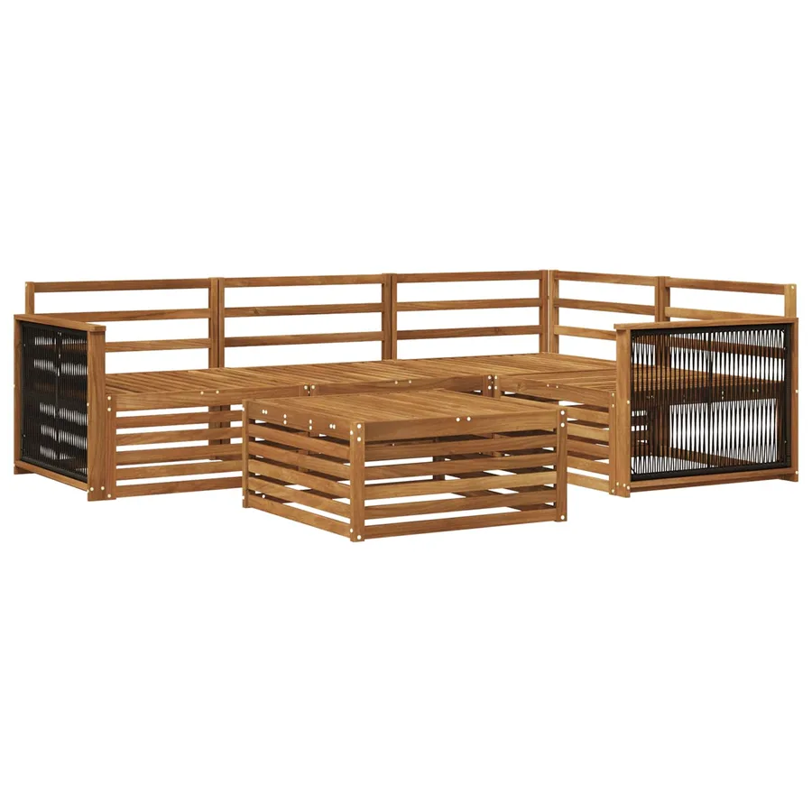 Ensemble de canapés d'extérieur 5 pcs Naturel - 2