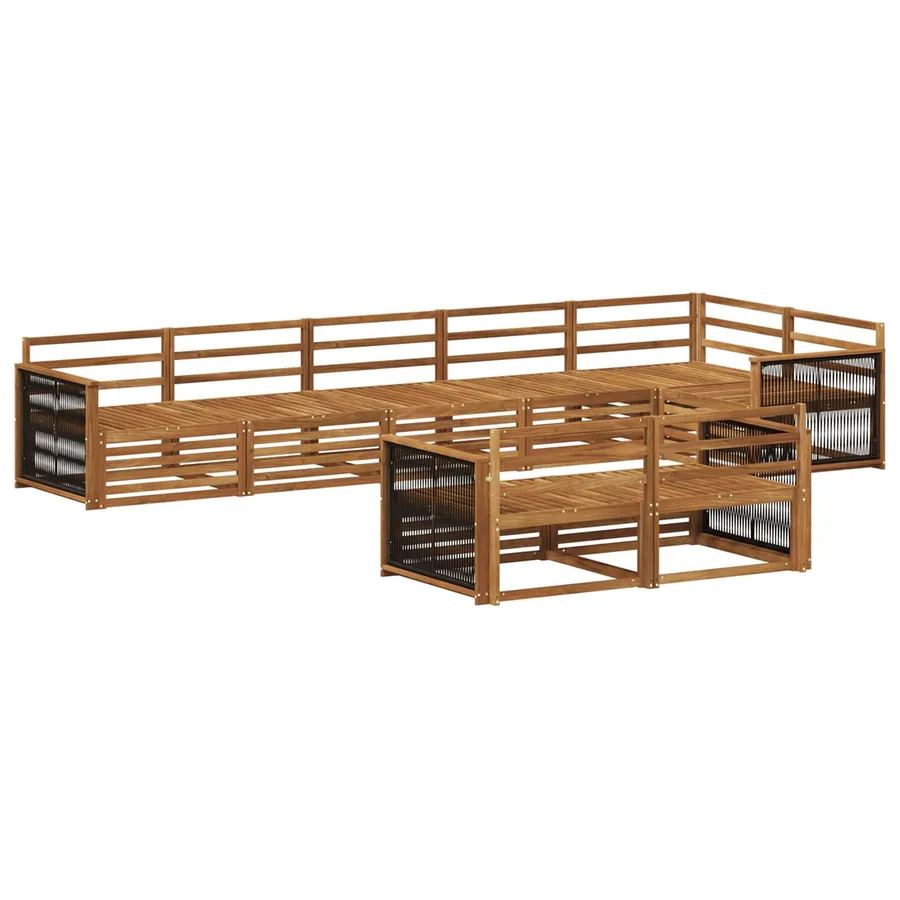Ensemble de canapés d'extérieur 8 pcs Naturel - 2