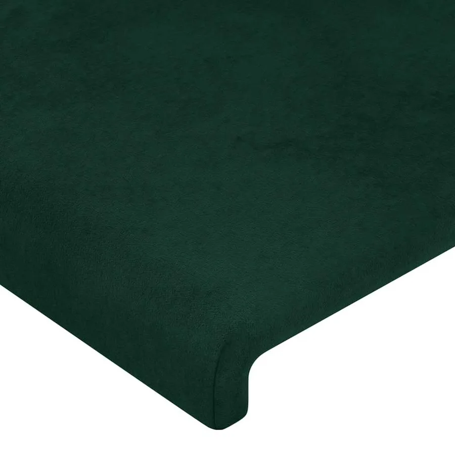 Tête de lit à LED Vert foncé 100x5x118/128 cm Velours - 5