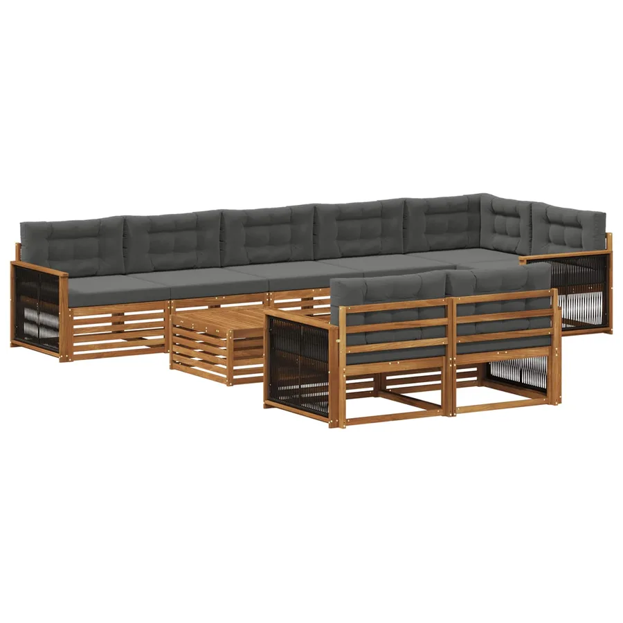 Ensemble de canapés d'extérieur avec coussin 9 pcs - 2