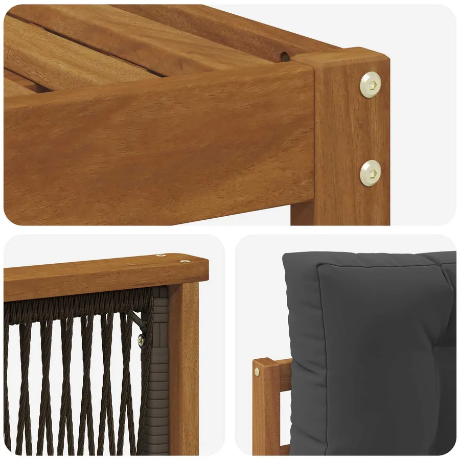 Ensemble de canapés d'extérieur avec coussin 9 pcs - 6