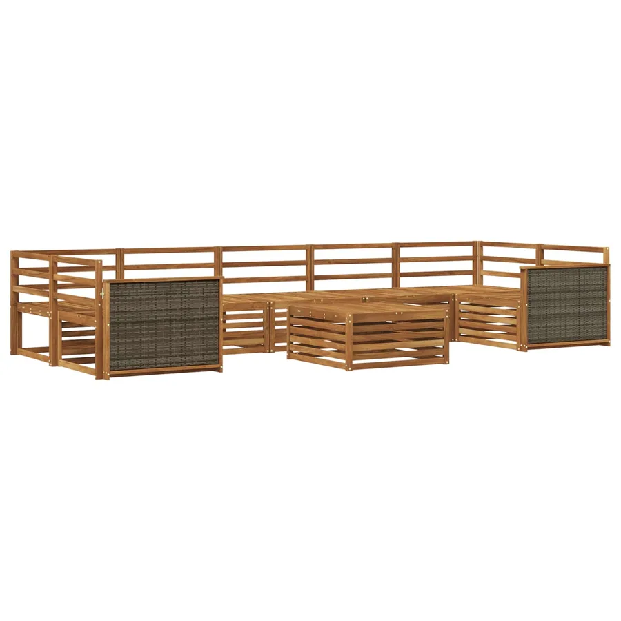 Ensemble de canapés d'extérieur 8 pcs Naturel - 2