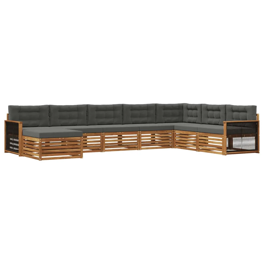 Ensemble de canapés d'extérieur 8 pcs Naturel et Anthracite - 2