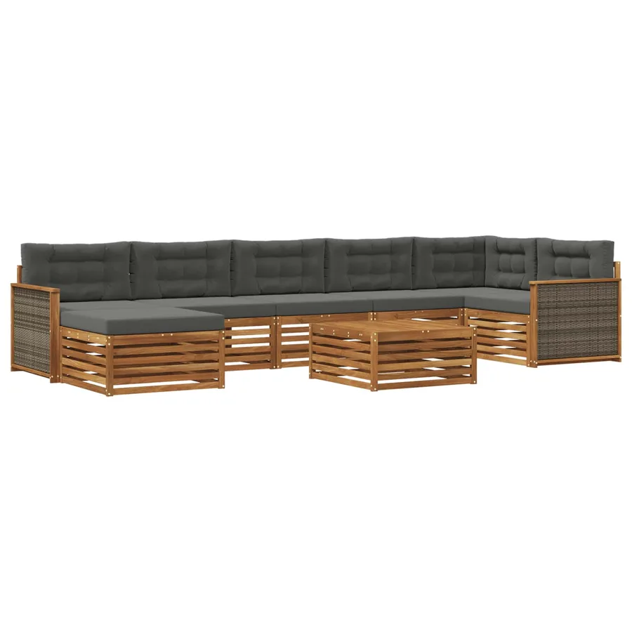 Ensemble de canapés d'extérieur 8 pcs Naturel et Anthracite - 2