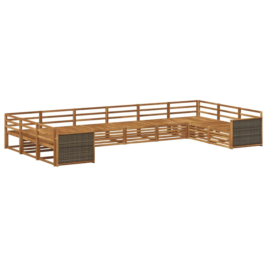 Ensembles de canapés 10 pcs Bois d'Acacia Massif - 2