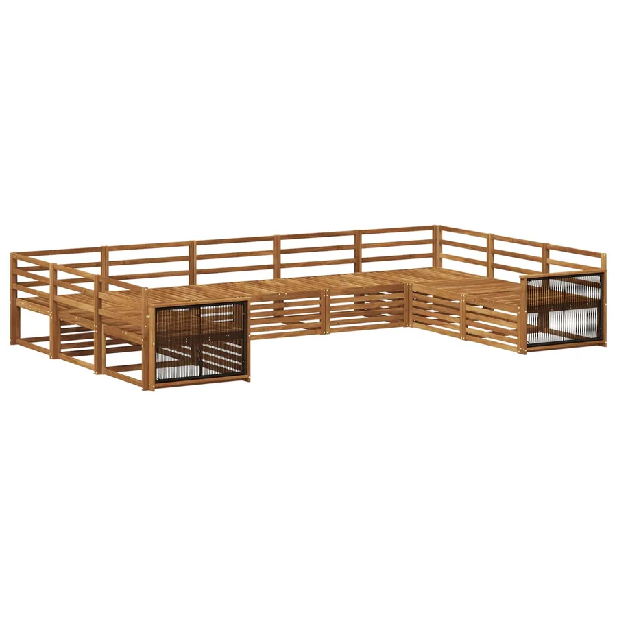 Ensemble de canapés d'extérieur 9 pcs Naturel - 2