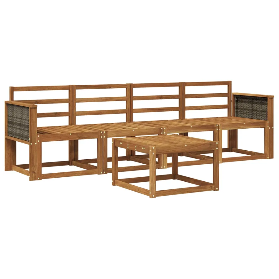 Ensemble de canapés d'extérieur 4 pcs Naturel - 2
