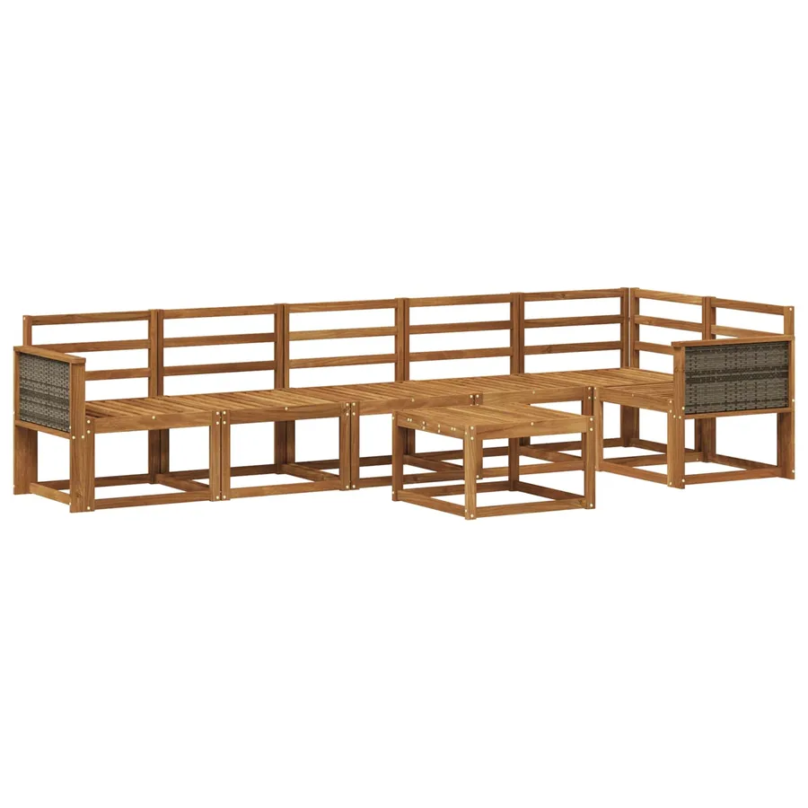 Ensemble de canapés d'extérieur 7 pcs Naturel - 2